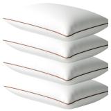 Luxury Hypoallergenic Sleeping Bed Pillows - Soft and Supportive - Premium Down Alternative Fill - Ideal for Side, Back, and Stomach Sleepers Queen Size Set of 4