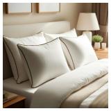 Luxury Hypoallergenic Sleeping Bed Pillows - Soft and Supportive - Premium Down Alternative Fill - Ideal for Side, Back, and Stomach Sleepers Queen Size Set of 4