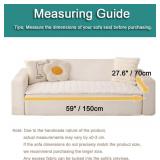 Couch Cover for Dogs Washable, Fuzzy Pet Couch Covers for 3 Cushion Sofa Pet Friendly, Non Slip Sofa Cover (White, 27.6' x 59'/70 x 150cm)