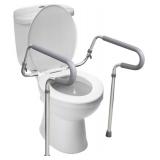 HealthSmart Adjustable Toilet Safety Rails for Seniors, Medical Grade - HandicapToilet Safety Frames for Disabled, Non-Slip Padded, 300lb Capacity Commode Chair with Arms, Toilet Helper for Elderly