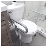 HealthSmart Adjustable Toilet Safety Rails for Seniors, Medical Grade - HandicapToilet Safety Frames for Disabled, Non-Slip Padded, 300lb Capacity Commode Chair with Arms, Toilet Helper for Elderly