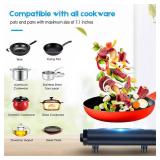 Cusimax Electric Stove, 1800W Infrared Hot Plate, 7 Inch Ceramic Glass Portable Double Burner Cooktop for Dorm Office Home Camp, Compatible w/All Cookware, Heat-up In Seconds-Upgraded Version