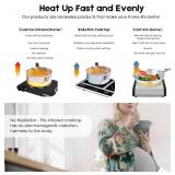 Cusimax Electric Stove, 1800W Infrared Hot Plate, 7 Inch Ceramic Glass Portable Double Burner Cooktop for Dorm Office Home Camp, Compatible w/All Cookware, Heat-up In Seconds-Upgraded Version