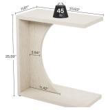 Tribesigns C-Shaped End Table for Couch, Sofa Side Table, C Table for Small Space, Living Room, Bedroom (1, Beige)