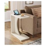Tribesigns C-Shaped End Table for Couch, Sofa Side Table, C Table for Small Space, Living Room, Bedroom (1, Beige)