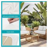 14Pcs Stretch Patio Cushion Covers,Outdoor Couch Covers Replacement,Outdoor Couch & Sofa Slipcovers,for Patio Furniture Cushion Covers,Washable Reusable Furniture Protector (Jade White,Cover Only)
