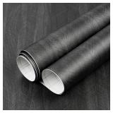 LACHEERY Matte Black Wood Grain Contact Paper 160 x 36 Inch Extra Wide Peel and Stick Wallpaper Dark Wood Contact Paper for Countertops Waterproof Self Adhesive Kitchen Countertop Counter Vinyl Wrap