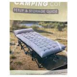 ATORPOK Camping Cot for Adults with Cushion Comfortable, Portable Folding Bed for Sleeping Supports 450 lbs (Gray)