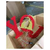 Christmas Joy Yard Decoration, 90 LED Lighted Outdoor Nativity Set 33inch Lawn Religious Scene Decor with Timer and 8 Lighting Modes for Patio Garden Xmas Party Home, Ground Stakes - Red/Golden