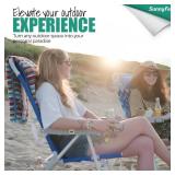 SUNNYFEEL Extra Wide 28' Low Beach Chair 5 Position Lay Flat, XL Oversized Portable Folding Camping Chairs with Cup Holder for Outdoor/Trip, Lightweight Foldable Backpack Beach Chair for Adults