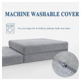 SINWEEK Tri Folding Mattress Foam Topper 4' Thickness Floor Cot Mattress, Guset Bed with Removable&Machine Washable Cover and Lining, CertiPUR-US Certified 25 x 75 Inch