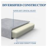 SINWEEK Tri Folding Mattress Foam Topper 4' Thickness Floor Cot Mattress, Guset Bed with Removable&Machine Washable Cover and Lining, CertiPUR-US Certified 25 x 75 Inch