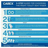 Carex Health Brands Hinged Elongated Toilet Seat Riser, Adds 3.5 Inches of Height to Toilet, 300 Pound Weight Capacity, Raised Toilet Seat, White (FGB32100 0000)