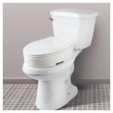 Carex Health Brands Hinged Elongated Toilet Seat Riser, Adds 3.5 Inches of Height to Toilet, 300 Pound Weight Capacity, Raised Toilet Seat, White (FGB32100 0000)