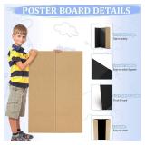 AKONEGE 4 Pack 36' x 48' Trifold Poster Board for Presentation, Black Corrugated Cardboard Large Tri Fold Poster Board for Science Fair, Office & School Projects, Photo Displays, Exhibitions Event