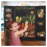 AKONEGE 4 Pack 36' x 48' Trifold Poster Board for Presentation, Black Corrugated Cardboard Large Tri Fold Poster Board for Science Fair, Office & School Projects, Photo Displays, Exhibitions Event