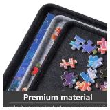 LAVIEVERT Jigsaw Puzzle Board with 6 Sorting Trays, Lightweight & Portable Felt Mat for Adults, Puzzle Storage Saver Holder with Non-Slip Surface for Up to 1000 Pieces - Gray