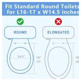 Raised Toilet Seat Risers for Seniors, Padded Elevated Toilet Seat with Handles for Round Toilets Only, 5 Inch Height, Support to 300 LBS
