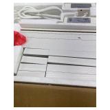 Set of 2 Farmhouse Nightstand with Charging Station, White Bedside Table with USB&Type-C Ports and Outlets, End Table with Storage, Night Stand for Bedroom, White and Rustic Brown