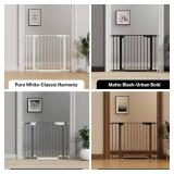 Cumbor 29.7-40.6' Baby Gate for Stairs, Baby Essential Safety Gate, Mom's Choice Awards Winner-Dog Gate for Doorways, Pressure Mounted Auto-Close Pet Gates for Dogs Indoor, Durable Child Gate, Black