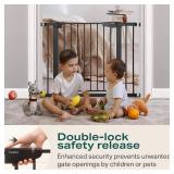 Cumbor 29.7-40.6' Baby Gate for Stairs, Baby Essential Safety Gate, Mom's Choice Awards Winner-Dog Gate for Doorways, Pressure Mounted Auto-Close Pet Gates for Dogs Indoor, Durable Child Gate, Black