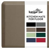 KANGAROO Thick Ergonomic Anti Fatigue Mats for Kitchen Floor, 39x20, Cushioned Standing Office Desk Mat, Waterproof Scratch Resistant Topside, Supportive All Day Comfort Padded Foam Rugs, Beige