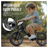 SEREED Toddler Balance Bike 2 Year Old, No Pedal Kids Bicycle Toys for 2-5 Years Old, Tool-Free Adjustment, Customize Plate with Stickers, Gift for 2-3 Boys Girls (Black)