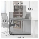 Retails for $170! Beveled Edge Irregular Office Chair Mat with Lip for Carpet or Hardwood Floor Crystal Grey 36' x 48' Smooth Glide and Easy Roll On/Off, Heavy Duty and Non-Slip Floor Chair Mat with L