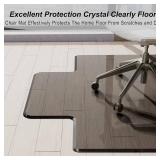 Retails for $170! Beveled Edge Irregular Office Chair Mat with Lip for Carpet or Hardwood Floor Crystal Grey 36' x 48' Smooth Glide and Easy Roll On/Off, Heavy Duty and Non-Slip Floor Chair Mat with L