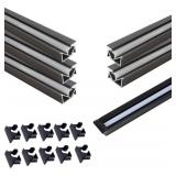 6 Pack 3.3ft/1M Under Cabinet Light, Invisible Recessed YW-Shape LED Aluminum Channel System with Milky Cover& End Caps, Suitable for 6mm LED Strip Light Installations