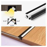 6 Pack 3.3ft/1M Under Cabinet Light, Invisible Recessed YW-Shape LED Aluminum Channel System with Milky Cover& End Caps, Suitable for 6mm LED Strip Light Installations