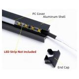 6 Pack 3.3ft/1M Under Cabinet Light, Invisible Recessed YW-Shape LED Aluminum Channel System with Milky Cover& End Caps, Suitable for 6mm LED Strip Light Installations