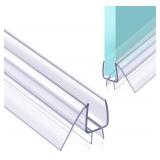 POZIA Shower Door Bottom Seal Frameless Glass Shower Door Seal Strip Clear Vinyl Durable Stop Shower Leaks and Create a Water Barrier Ultra Clear (1PACK-3/8in)
