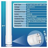 2 Pack T8 Type A+B LED Tube Lights 4FT, 40W Equivalent, 6000K Daylight, Plug and Play or Ballast Bypass, Single or Double End LED Bulbs, LED Fluorescent Tube Replacement T8 T12, Non-dimmable