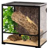 Retails for $200! REPTIZOO 45 Gallon Glass Reptile Terrarium 24' x 18' x 24' Knock-Down Reptile Tank with Double Hinge Door and Top Screen Ventilation Easy Assembly Terrarium