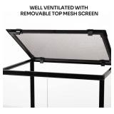 Retails for $200! REPTIZOO 45 Gallon Glass Reptile Terrarium 24' x 18' x 24' Knock-Down Reptile Tank with Double Hinge Door and Top Screen Ventilation Easy Assembly Terrarium