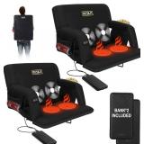 Retails for $126! Heated Massage Reclining Stadium Seat, Bleacher Chair with 10000mAh Portable Bank, 6 Reclining Positions for Camping, Games & Sports