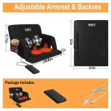 Retails for $126! Heated Massage Reclining Stadium Seat, Bleacher Chair with 10000mAh Portable Bank, 6 Reclining Positions for Camping, Games & Sports