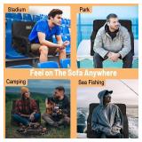 Retails for $126! Heated Massage Reclining Stadium Seat, Bleacher Chair with 10000mAh Portable Bank, 6 Reclining Positions for Camping, Games & Sports