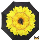 MRTLLOA 49/56 Inch Windproof Inverted Reverse Umbrella with UV Protection, Large, C-Shaped Handle, Double Layer, Stick Rain Umbrella for Men and Women (Sunflower) 49 Inch N-Sunflower