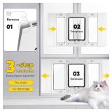 Full-Size Window Pet Door for Cats & Small Dogs, Width Adjustable Fits Sliding Windows, 10-Min Install, Aluminum Frame, HD High-Transparency Glass, Weatherproof Design, Magnetic Close