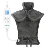 RENPHO Electric Heating Pad for Back, Electric Heat pad for Neck and Shoulders, FSA Eligible & HSA Store, 24'x33' Gray