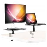 Allsop Ascend Height Adjustable Dual Laptop & Monitor Stand, Black, (32457)