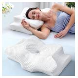 Emircey Clinical-Level Relief Cervical Neck Pillow for Sleeping, Orthopedic Contour Memory Foam Pillow for Side Sleepers, Cooling Reading Pillow for Neck Relief, Ergonomic for Back Stomach Sleepers