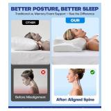 Emircey Clinical-Level Relief Cervical Neck Pillow for Sleeping, Orthopedic Contour Memory Foam Pillow for Side Sleepers, Cooling Reading Pillow for Neck Relief, Ergonomic for Back Stomach Sleepers