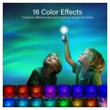 VoMii Northern Lights Projector,16 Colors Luminorthe Cube Lamp with Dynamic Wave Effect,Aurora Glow Lamp Ambient Lighting with Remote for Bed Room Classroom Decor