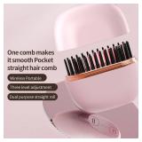 Sevoure Capsule Hair Straightener & Styler, Mini Cordless Hair Straightener Comb Portable Heat Hair Brush for Travel USB Rechargeable Hair Straightener Brush Straight Hair Dual-Use (Black)