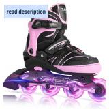 2PM SPORTS Kids Adjustable Inline Skates Ages 4-12, Youth Inline Skates for Girls Boys 5-8 8-12 with Full Light Up Wheels, Beginner Women Adult Skates