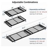 Retails for $115! FLEXIMOUNTS 2 Pack 2x4ft Garage Storage 24x48 inch Heavy Duty Bike Wall Shelving Rack, 660lbs Total Weight Capacity, Black, Pro Series Retails for $115! FLEXIMOUNTS 2 Pack 2x4ft Garage Storage 24x48 inch Heavy Duty Bike Wall Shelving Rack, 660lbs Total Weight Capacity, Black, Pro Series