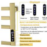 Retails for $250! Towel Warmer Rack for Bathroom with Timer/Fahrenheit Temperature Control Wall Mounted Electric Heated 10 Bar Rail Plug-in or Hardwired Keep Bath Shower Towel Warming (Brushed Gold) Retails for $250! Towel Warmer Rack for Bathroom with Timer/Fahrenheit Temperature Control Wall Mounted Electric Heated 10 Bar Rail Plug-in or Hardwired Keep Bath Shower Towel Warming (Brushed Gold)